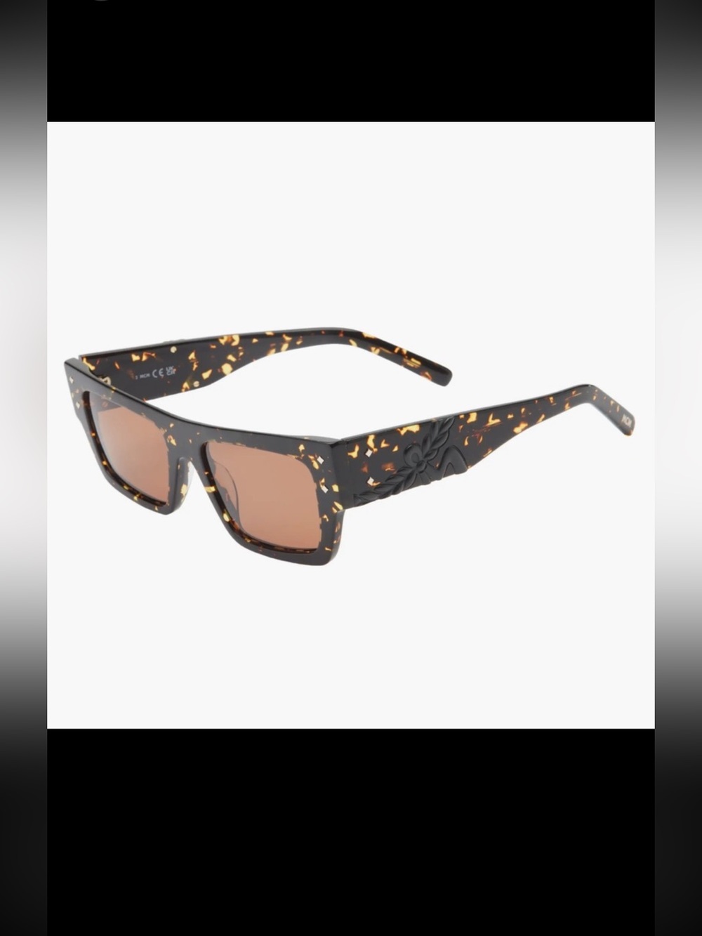 MCM Square Frame Tortoiseshell Sunglasses 100% UV w/leather case Unisex NWT!